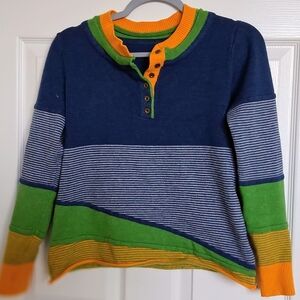 Colorful Striped Women's Crew Neck Sweater